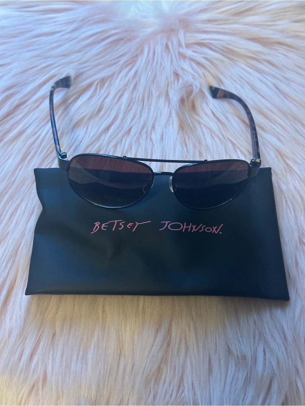 Betsey Johnson Women's Brown Oval Sunglasses